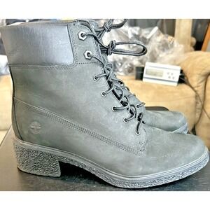 Timberland Women's Brinda Lace-Up Boot Size 9 Black Nubuck Leather (A3660)